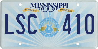 MS license plate LSC410