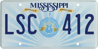 MS license plate LSC412