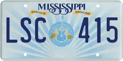 MS license plate LSC415