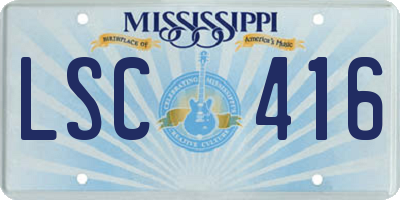 MS license plate LSC416