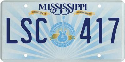 MS license plate LSC417