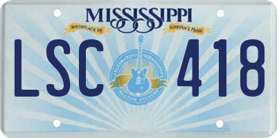 MS license plate LSC418