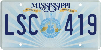 MS license plate LSC419