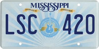 MS license plate LSC420