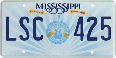 MS license plate LSC425