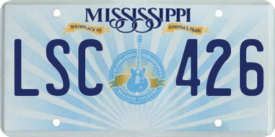 MS license plate LSC426