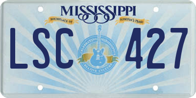 MS license plate LSC427