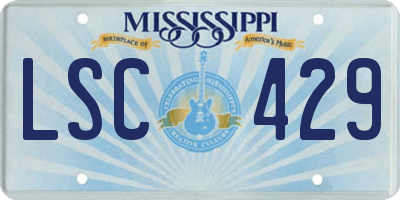 MS license plate LSC429