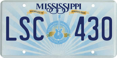 MS license plate LSC430