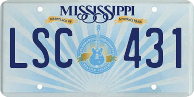 MS license plate LSC431