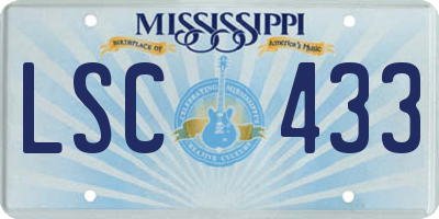 MS license plate LSC433