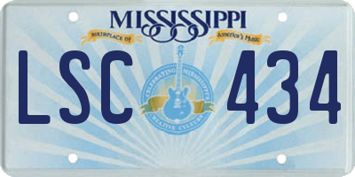 MS license plate LSC434
