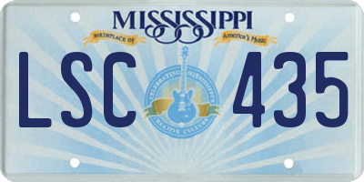 MS license plate LSC435