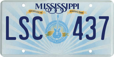 MS license plate LSC437