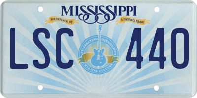 MS license plate LSC440