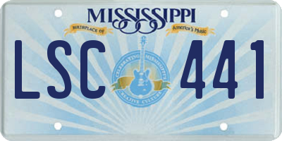 MS license plate LSC441