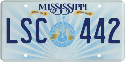 MS license plate LSC442