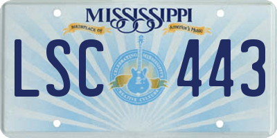 MS license plate LSC443