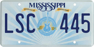 MS license plate LSC445
