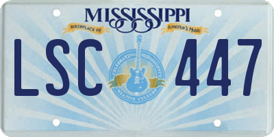 MS license plate LSC447