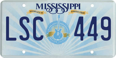 MS license plate LSC449