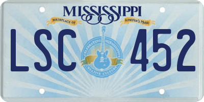 MS license plate LSC452