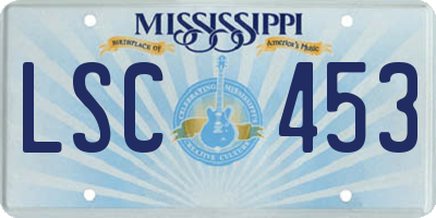 MS license plate LSC453