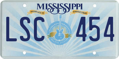 MS license plate LSC454