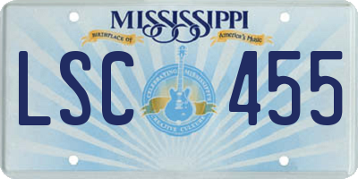 MS license plate LSC455