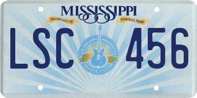 MS license plate LSC456