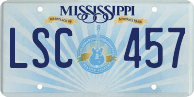 MS license plate LSC457