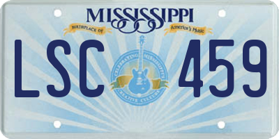 MS license plate LSC459