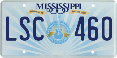 MS license plate LSC460