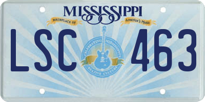 MS license plate LSC463