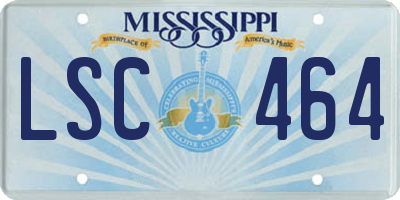 MS license plate LSC464