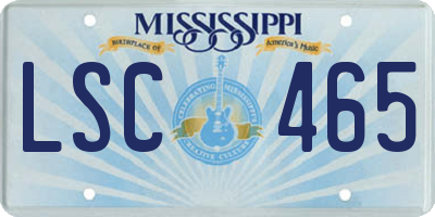 MS license plate LSC465