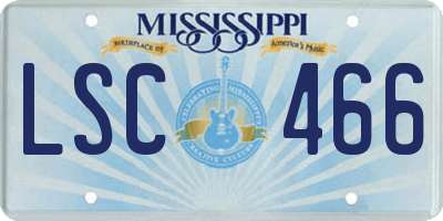 MS license plate LSC466