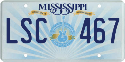 MS license plate LSC467