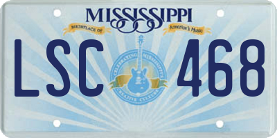 MS license plate LSC468