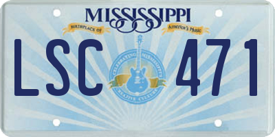 MS license plate LSC471