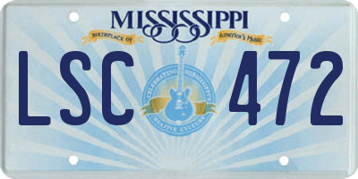 MS license plate LSC472