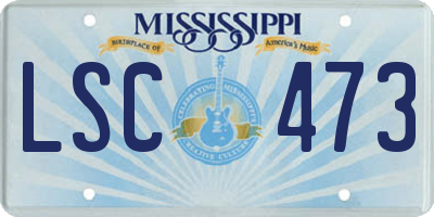 MS license plate LSC473