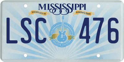 MS license plate LSC476