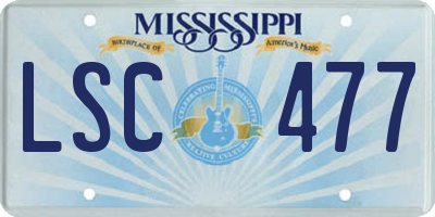 MS license plate LSC477