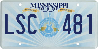 MS license plate LSC481