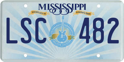 MS license plate LSC482