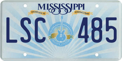 MS license plate LSC485