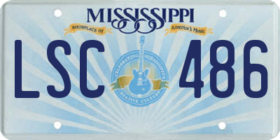 MS license plate LSC486