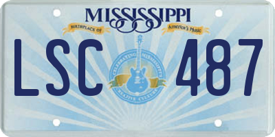 MS license plate LSC487