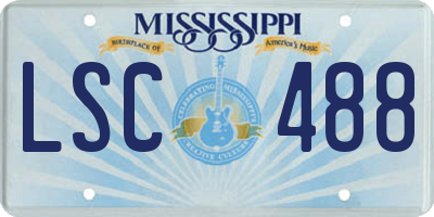 MS license plate LSC488